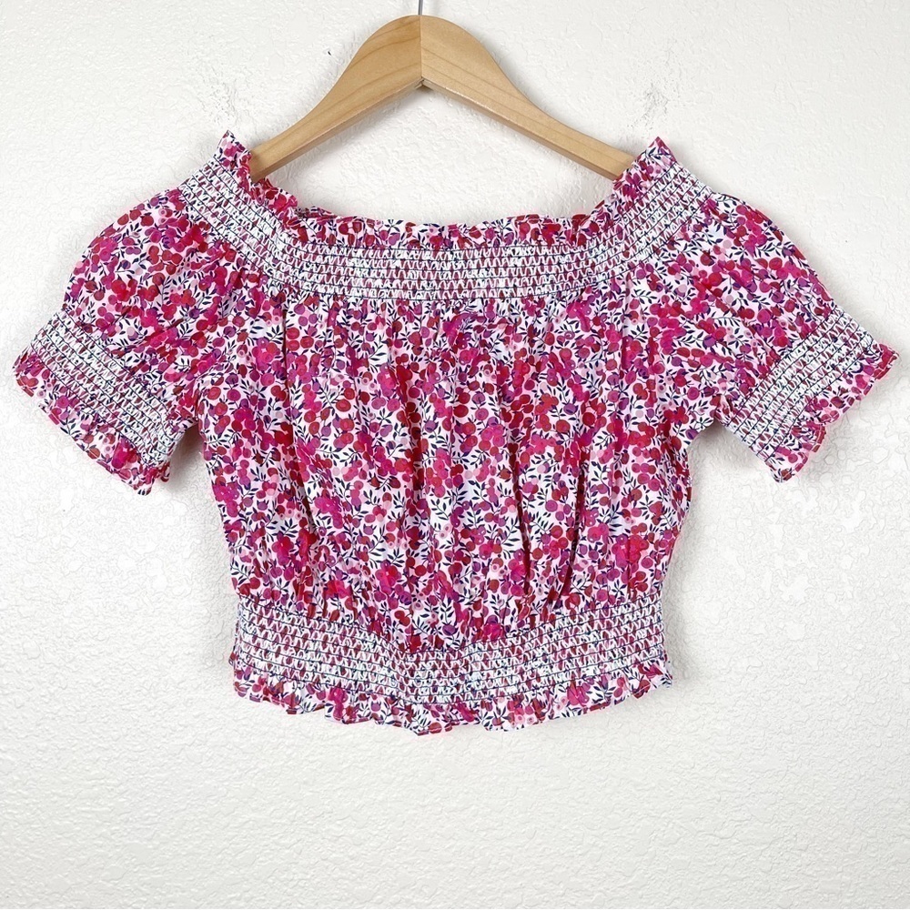 J. Crew X Liberty Cotton Poplin Wiltshire Floral Print Cropped Top Size XS Wmn